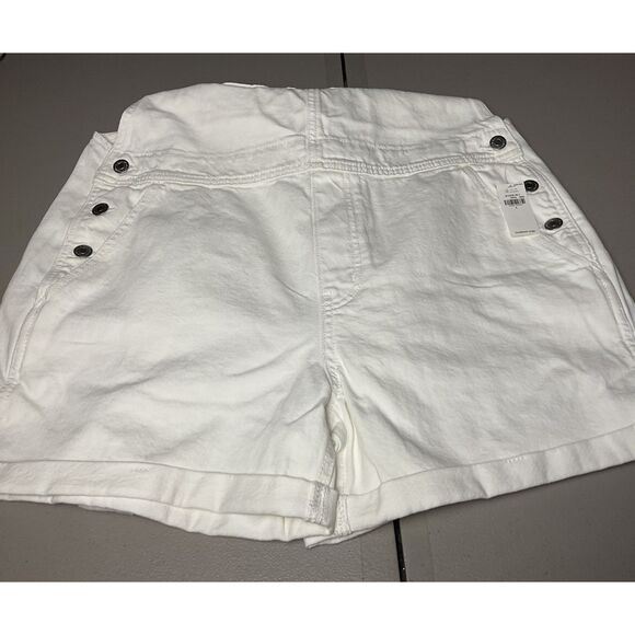 Women's Old Navy White Denim Shortalls - Picture 2 of 5